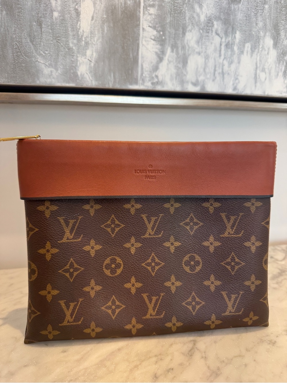 Louis Vuitton Pochette Tuileries Monogram Caramel Clutch